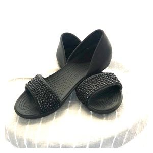 Crocs open toe beaded flat